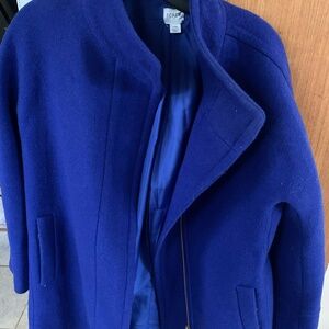 J. Crew stadium cloth blue wool coat 10